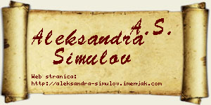 Aleksandra Simulov vizit kartica